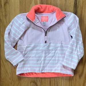 Joules Kids Light Pink and White Striped Sweatshirt